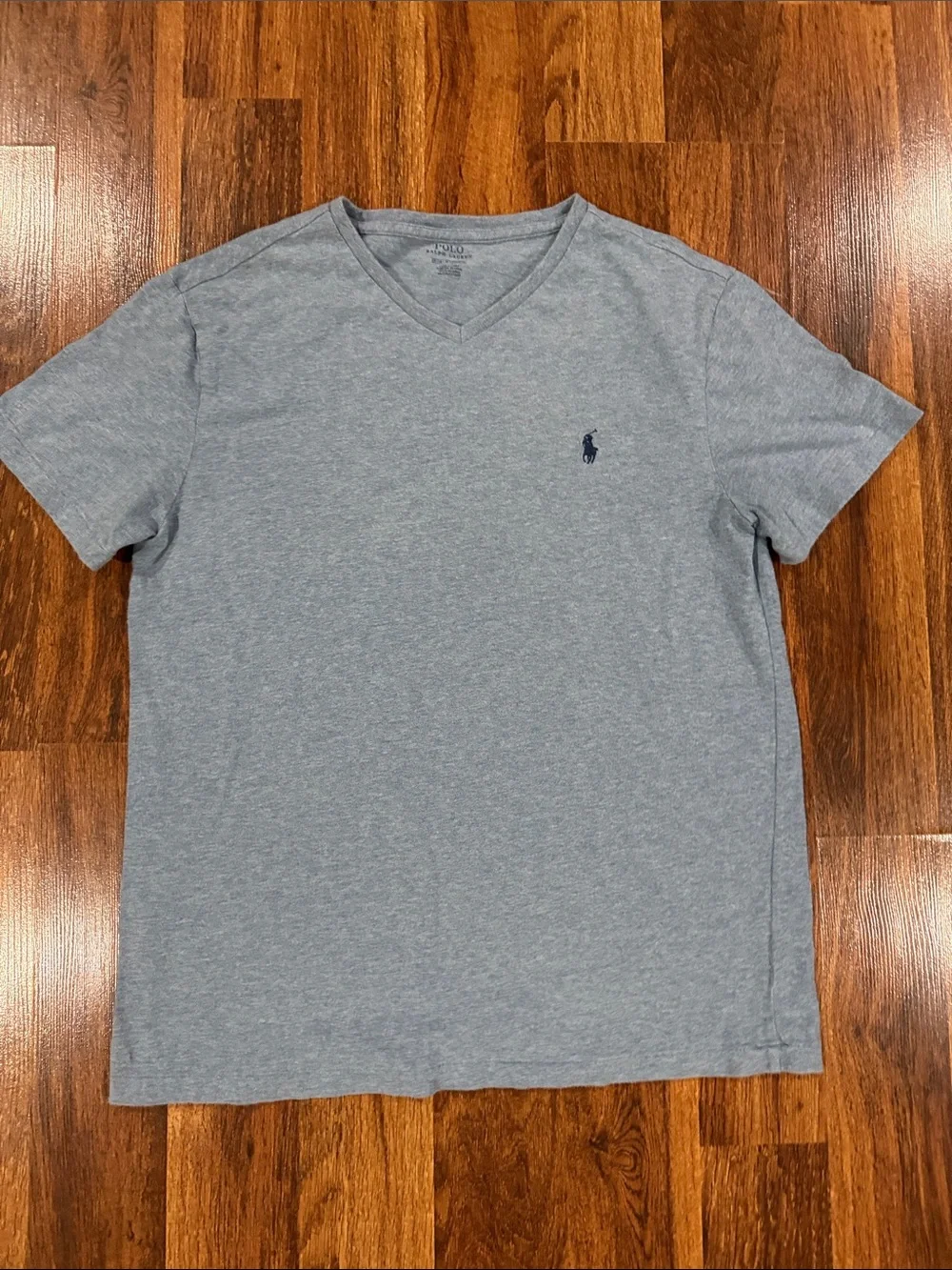 Polo by Ralph Lauren Heather Gray V-Neck Tee with Navy Pony